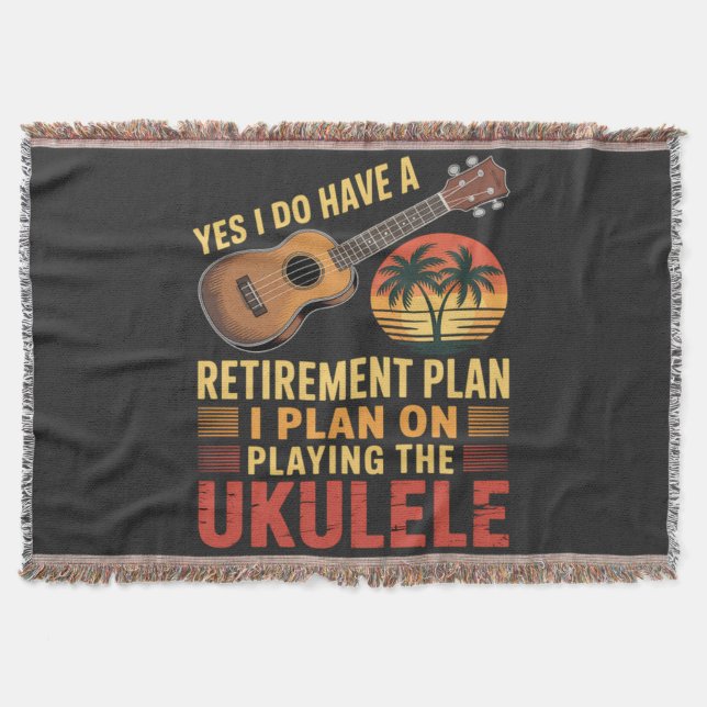 Roligt Ukulele pensionsplan Filt (Framsidan)