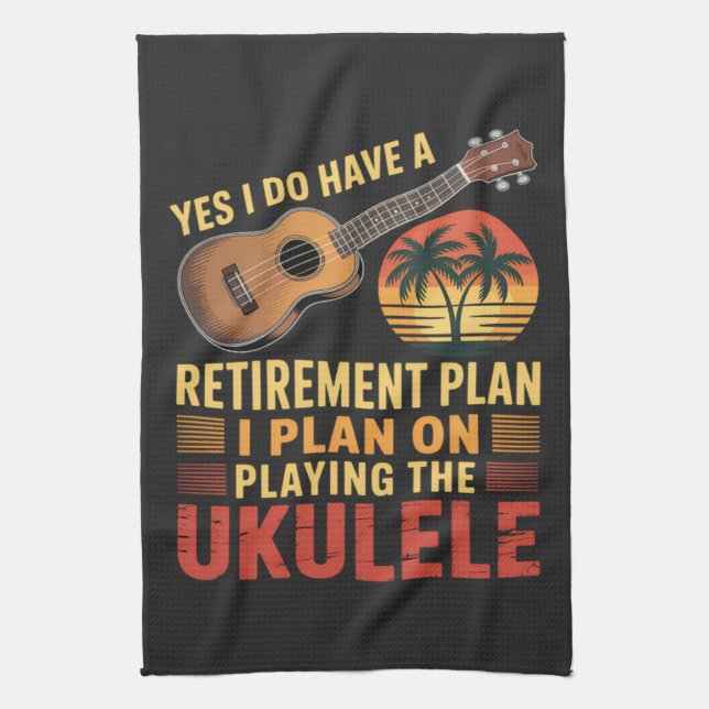 Roligt Ukulele pensionsplan Kökshandduk (Vertikal)
