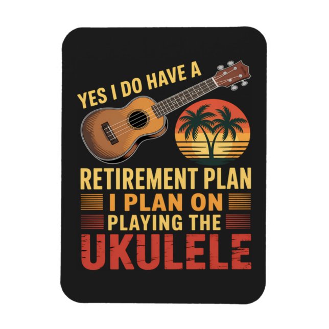 Roligt Ukulele pensionsplan Magnet (Vertikal)
