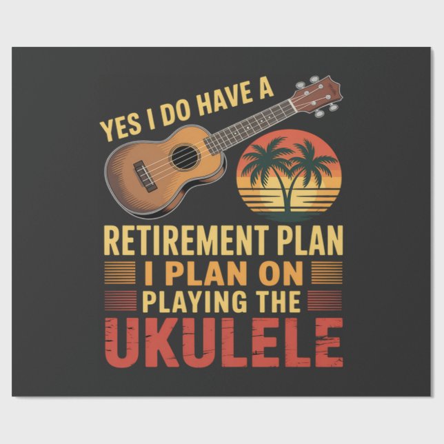 Roligt Ukulele pensionsplan Presentpapper (Platt)
