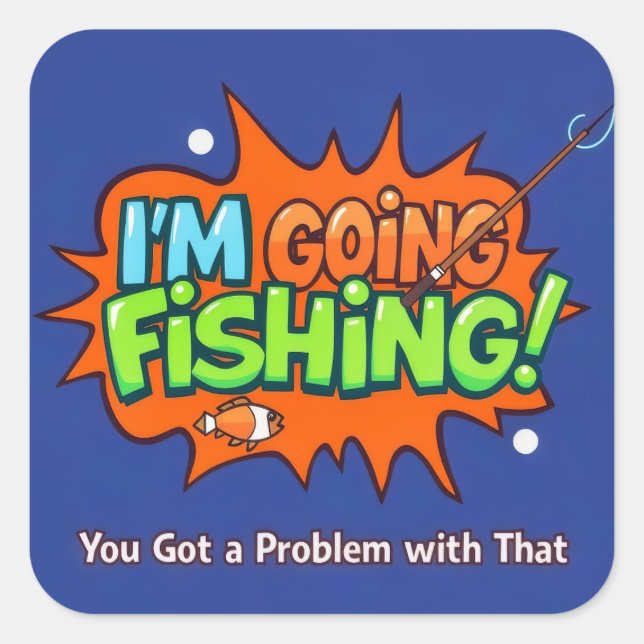 Roligt: Ultimate Fishing Äventyr! Fyrkantigt Klistermärke (Framsida)