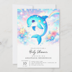 Roligt under Sea Dolphin Baby Shower Inbjudningar