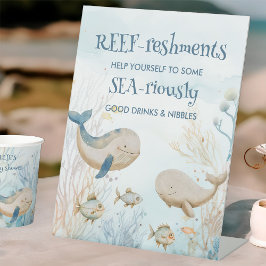 Roligt under Sea Whale Baby Shower Buffet Bord