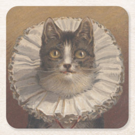 Roligt underlägg för vintageEdwardian katt,