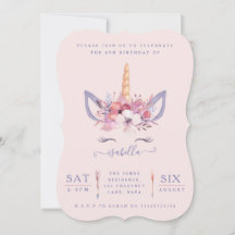 Roligt Unicorn ansikte, vattenfärgfoto party inbju