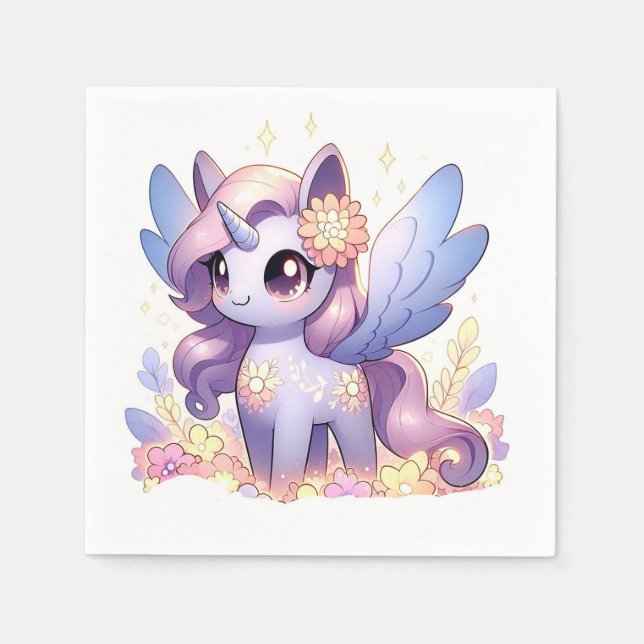 Roligt Unicorn Baby Shower Pappersservett (Framsidan)