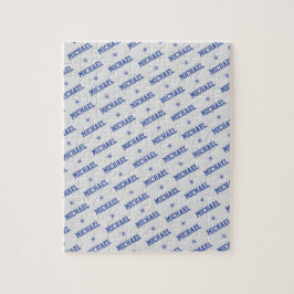 Roligt Upprepande Namn med stjärnblått och Grått Pussel