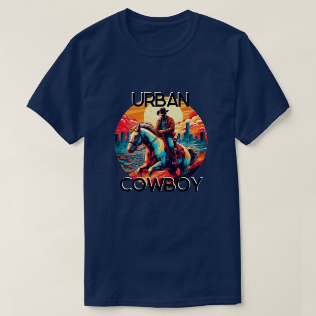 Roligt Urban Cowboy T Shirt (Design framsida)