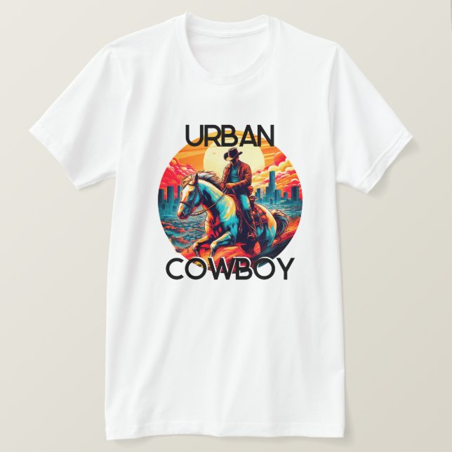 Roligt Urban Cowboy T Shirt (Design framsida)