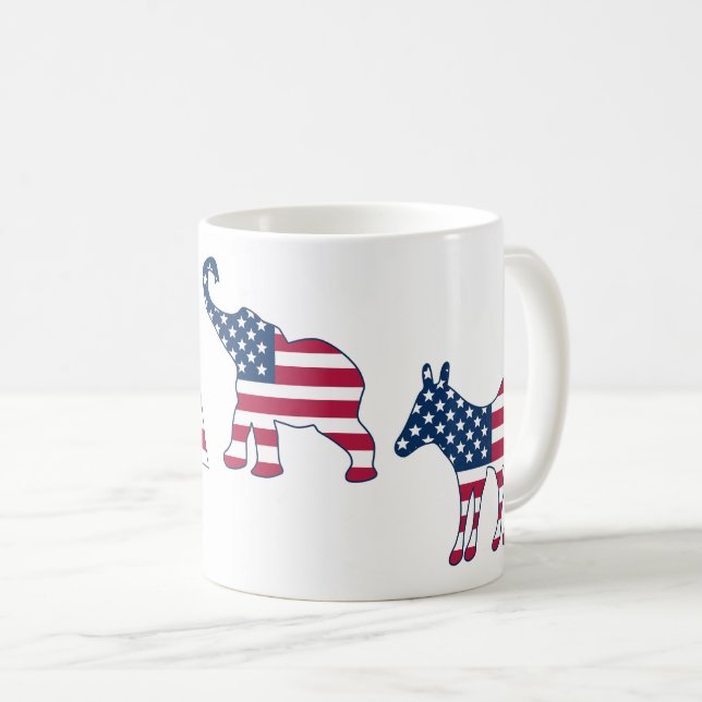Roligt USA:s demokratiska och republikanska politi Kaffemugg (Framsida höger)