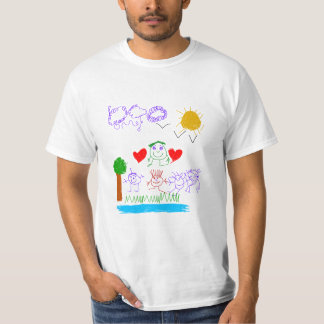 Roligt utomhus - Barnets handritade naturvårdsscen T Shirt
