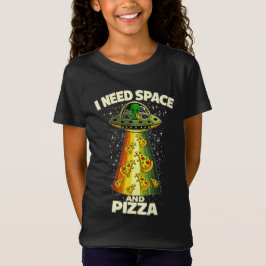 Roligt utomjordiskt huvud äter pizza UFO utomjordi T Shirt