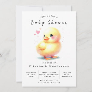 Roligt Utskrivbar Anka Baby Shower Inbjudningar