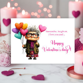 Roligt uttråkad gammal dam Hot Pink Alla hjärtans  Julkort