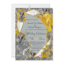 Roligt uttryckt i Gult och Grått-växtlöv