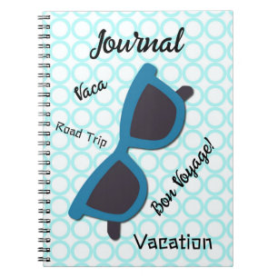 Roligt Vacation Road Resa Sunglass Art Journal Anteckningsbok