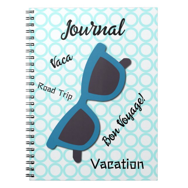 Roligt Vacation Road Resa Sunglass Art Journal Anteckningsbok (Framsidan)