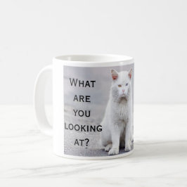 Roligt vad är dig, tittar kattkaffemuggen kaffemugg