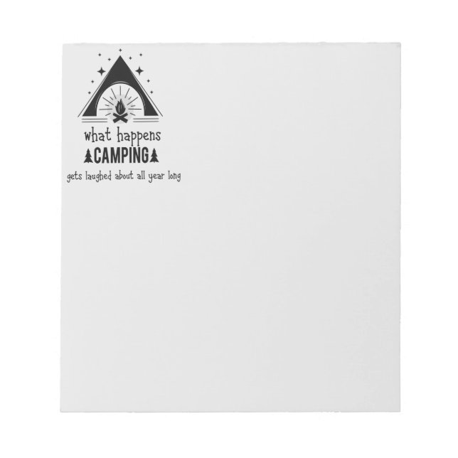 Roligt vad som händer Camping Gets har letat efter Anteckningsblock (Framsida)