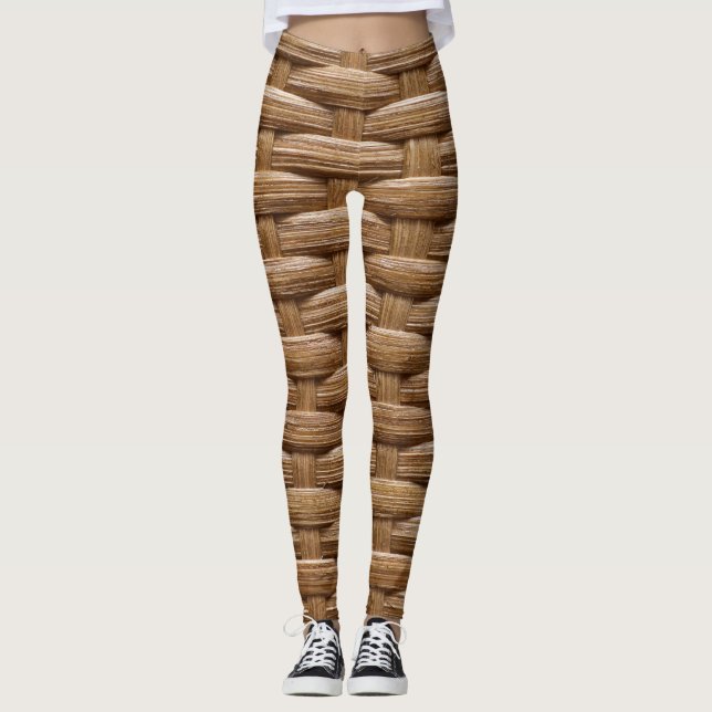 Roligt Vågrät Wicker Basket Weave Leggings (Framsida)