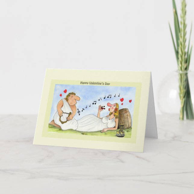 Roligt valentin vin för musik för kärlek för helgkort (Framsida)