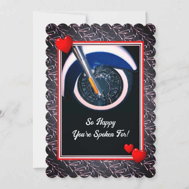 Roligt Valentine Biker Card Julkort (Framsida)