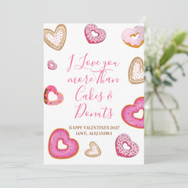 Roligt Valentine Kärlek mer än Donuts Cute Valenti Tack Kort