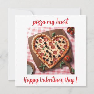 Roligt Valentine Pizza Heart Italien Julkort