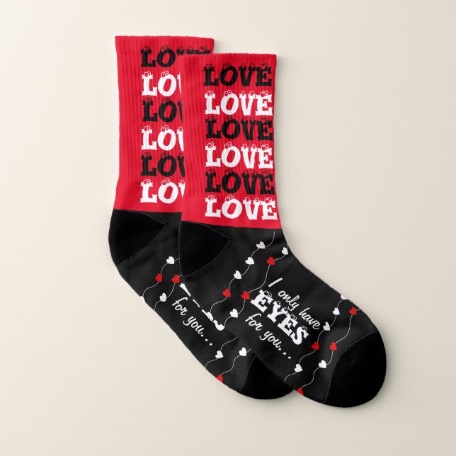 Roligt Valentine Socks - Ögon åt dig Strumpor (Par)