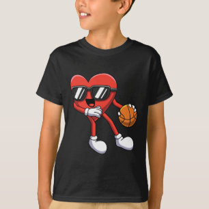 Roligt Valentines day Heart som spelar Bysketbyll T Shirt