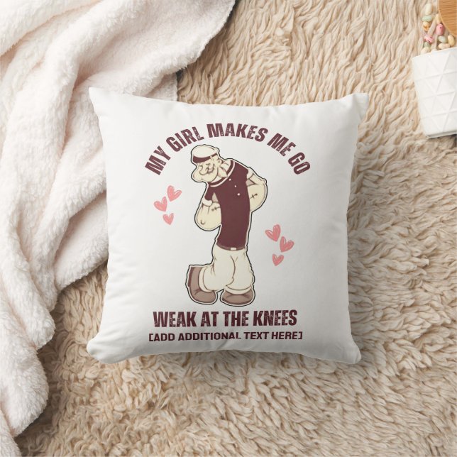 Roligt Valentines day-POPEYE-läckan vid Knees Kudde (Filt)