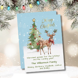 Roligt, välklädd renare Julgran Julkort