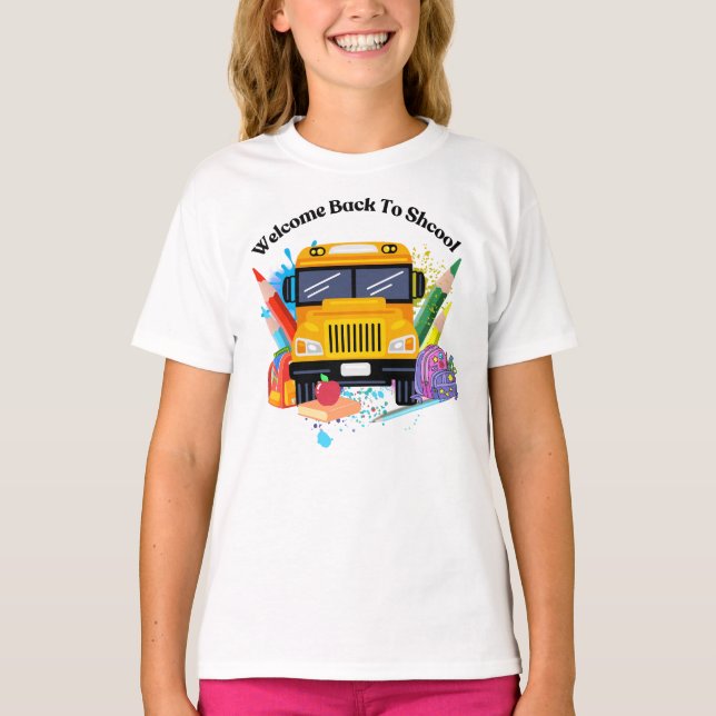 Roligt Välkommen Back to school Shirt - Cute & Col T Shirt (Framsida)