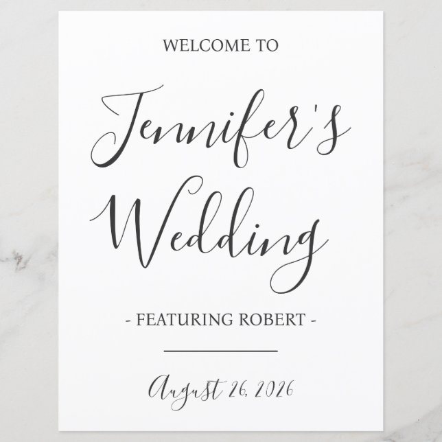 Roligt välkomstskylt för bröllopsfest, brud, brudg (Framsida)