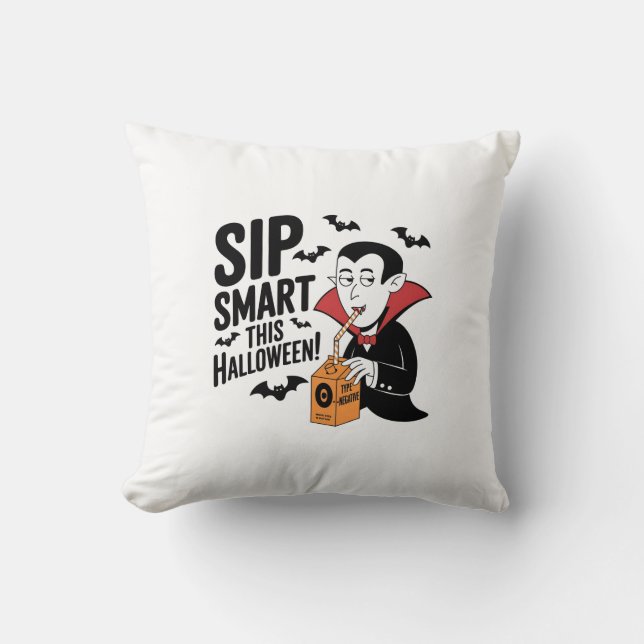 Roligt Vampyre-Thated Halloween Design Design Kudde (Framsida)