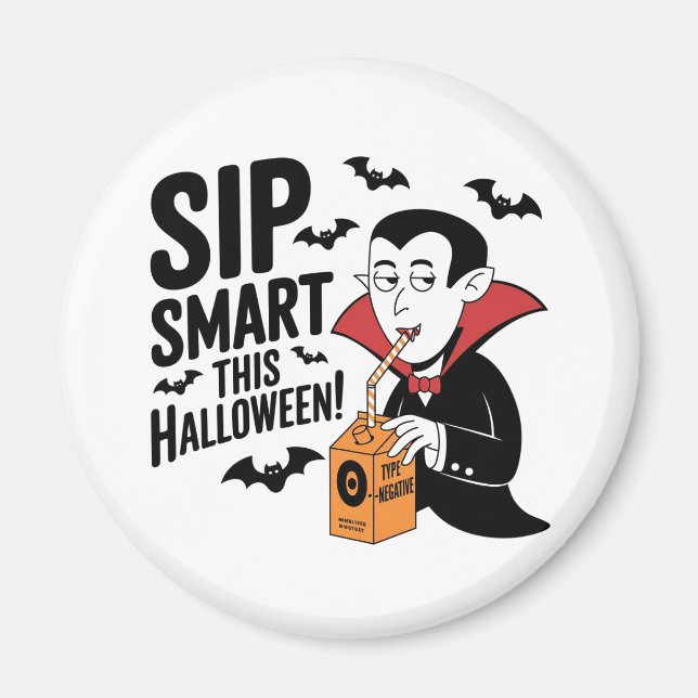 Roligt Vampyre-Thated Halloween Design Design Magnet (Framsidan)