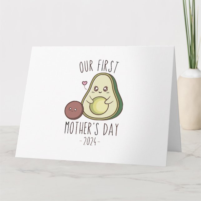 Roligt vår första mors dag  kort (Framsida)