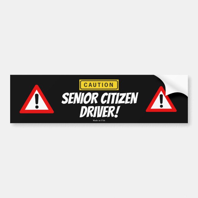 Roligt varna pensionärchaufförbildekalet bildekal (Framsidan)