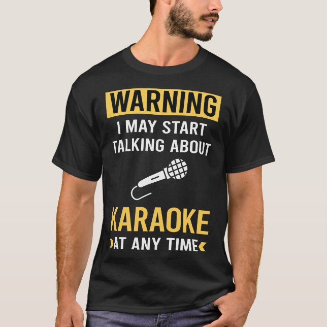 Roligt Varnings-Karaoke T Shirt (Framsida)