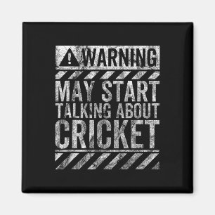 Roligt Varnings Skylt Kan Börja Prata Om Cricket Magnet