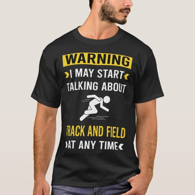 Roligt Varnings Spår Och Fält T Shirt (Framsida)