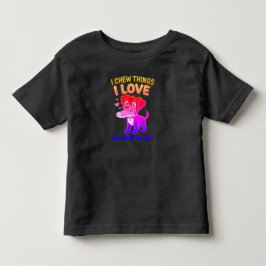 Roligt varningsgrafik för hundtuggummi t shirt