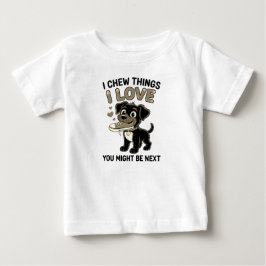 Roligt varningsgrafik för hundtuggummi t shirt