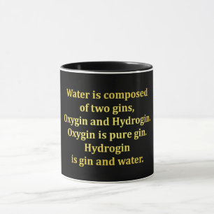 Roligt vatten- och gin-skämt mugg