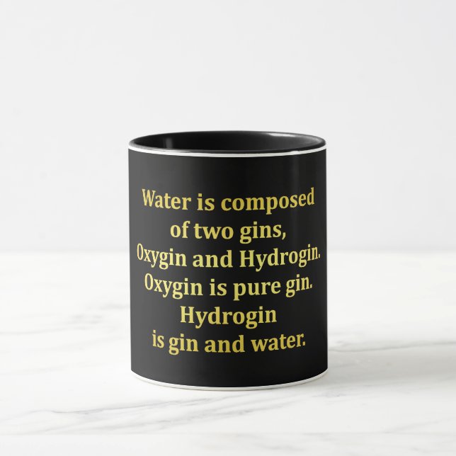 Roligt vatten- och gin-skämt mugg (Center)