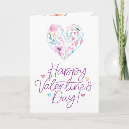 Roligt Vattenfärg Flower Heart Glad Alla hjärtans  Kort