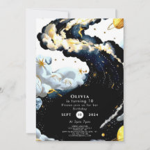 Roligt Vattenfärgsfärgrymd - födelsedag