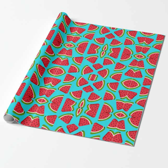 roligt vattenmelon mönster presentpapper (Utrullad)