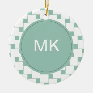 Roligt Vävda fyrkanter Mint-Grönt Julgransprydnad Keramik