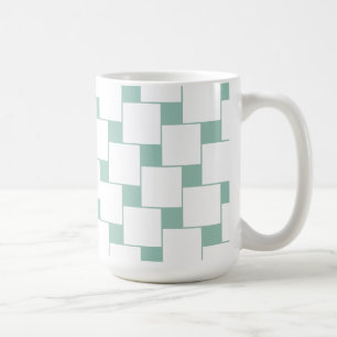 Roligt Vävda fyrkanter Mint-Grönt Kaffemugg